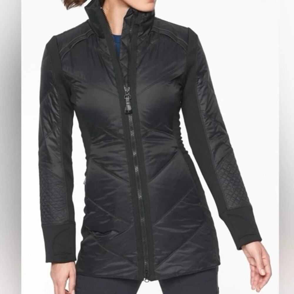 Athleta Rock Ridge Primaloft Coat Full Zip Quilted Puffer Jacket Black Large